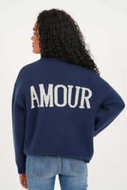 "Amour" sweater navy