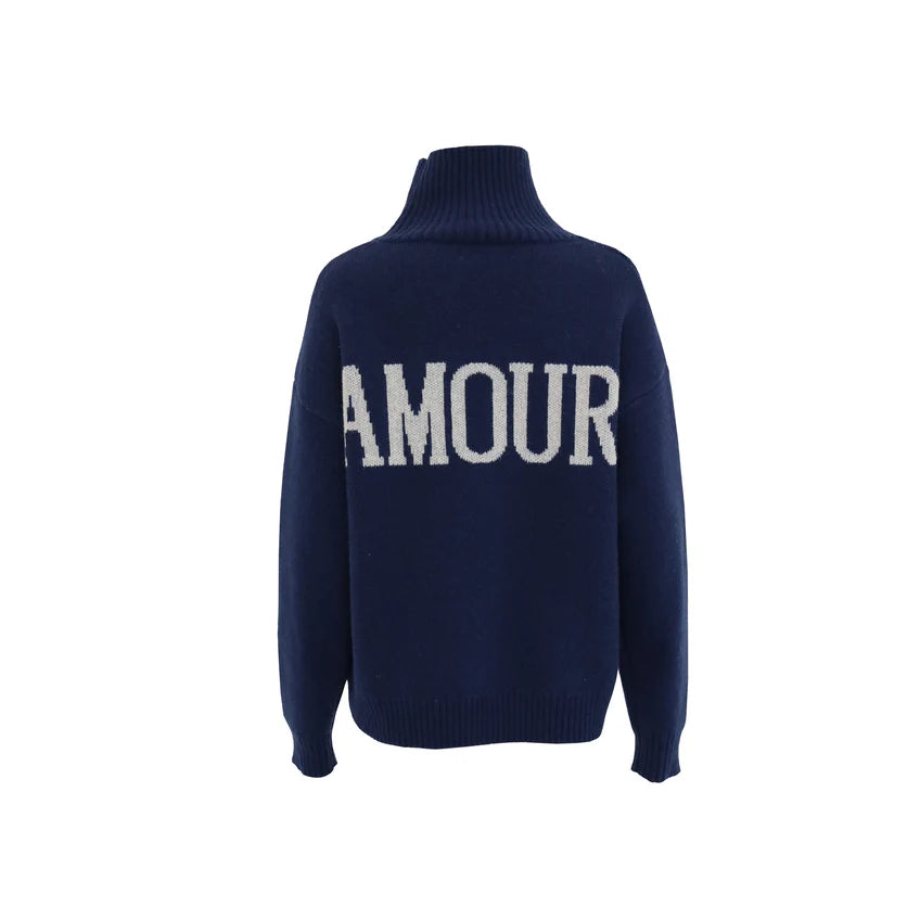 "Amour" sweater navy
