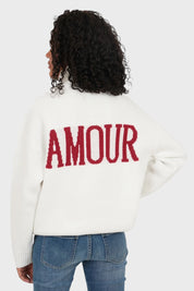 "Amour" sweater white