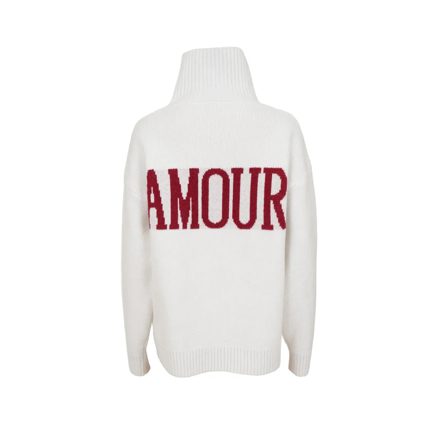 "Amour" sweater white