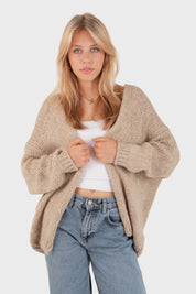 “Keep me warm" cardigan stone