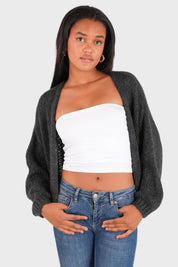 "Keep me warm" cardigan petite dark gray