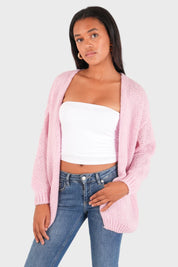 “Keep me warm" cardigan baby pink