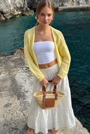 "Keep me warm" cardigan petite light yellow