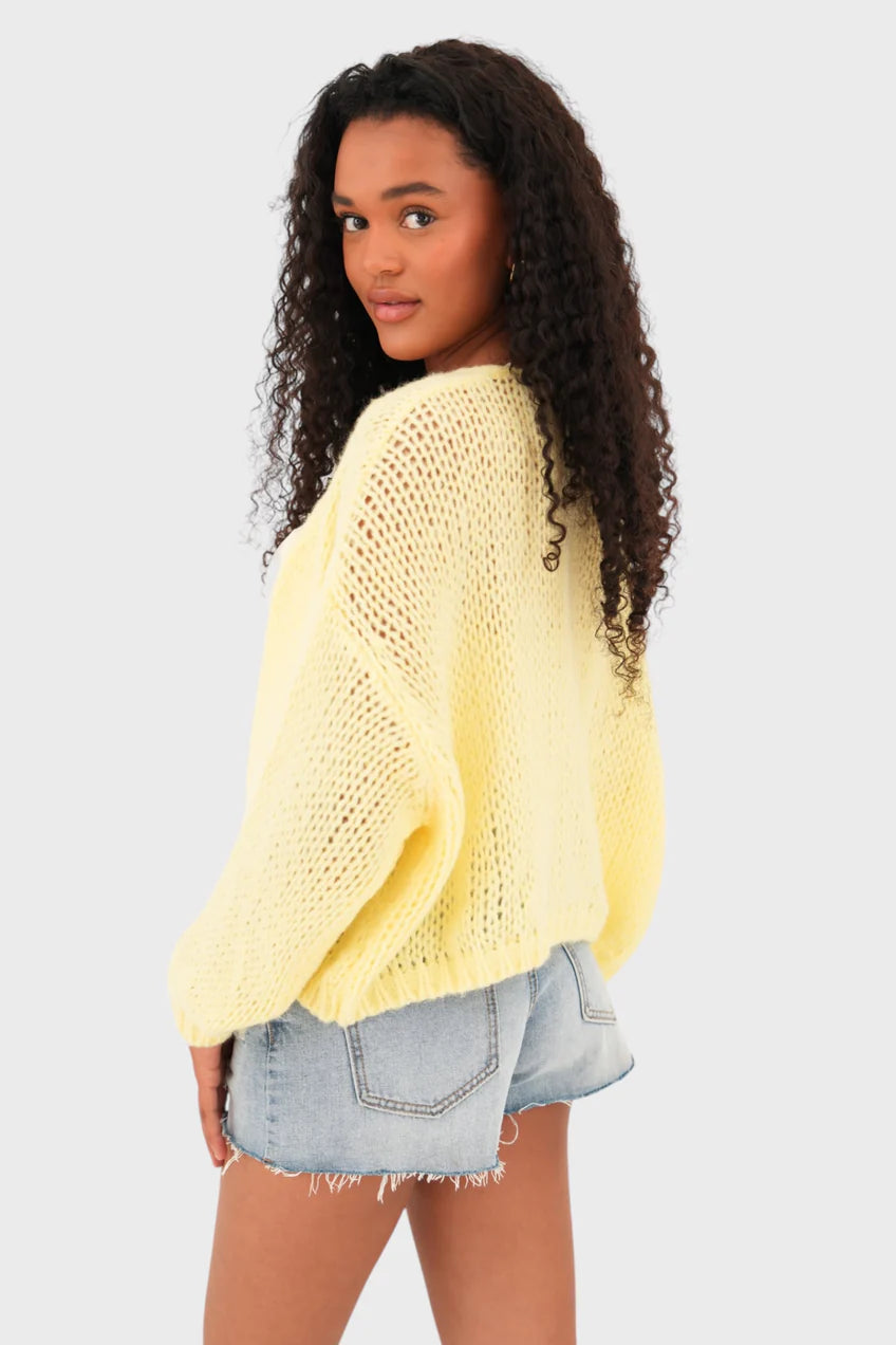 "Keep me warm" cardigan petite light yellow