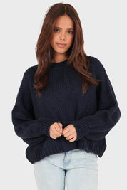 "Keep me warm" sweater navy