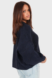 "Keep me warm" sweater navy