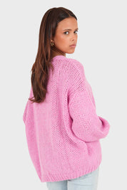 “Keep me warm" cardigan pink