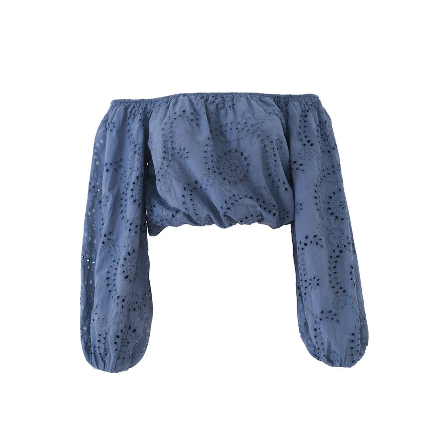 "Fleur" Blouse Navy